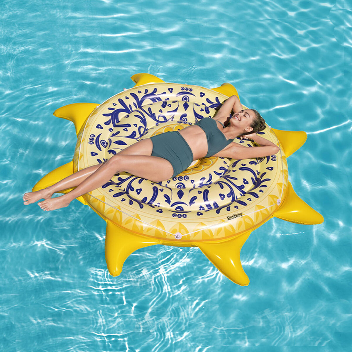 Bestway Flytande Ö Sicilien Uppblåsbar 226x226 cm Stranden och Poolen 43391 - 10