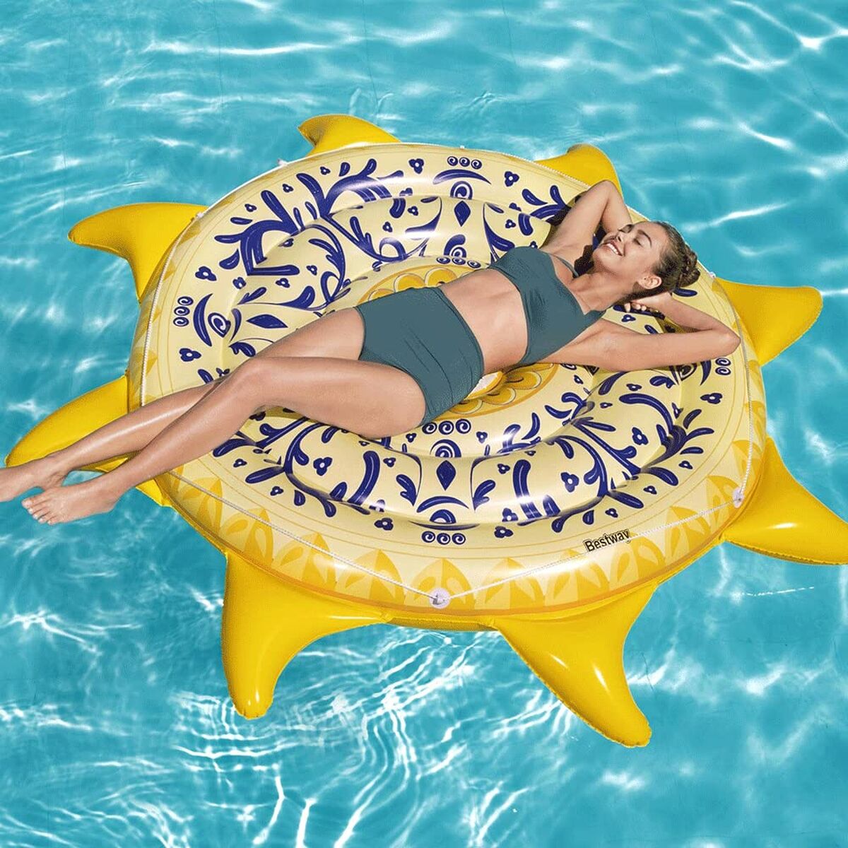 Bestway Flytande Ö Sicilien Uppblåsbar 226x226 cm Stranden och Poolen 43391 - 12