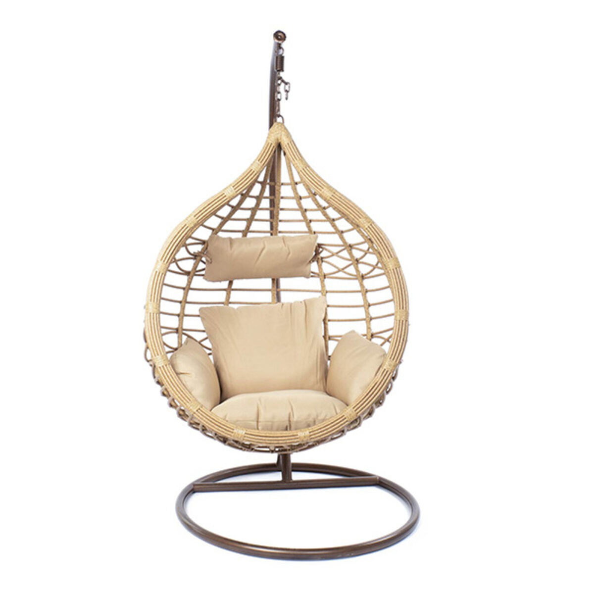 Hängande trädgårdsfåtölj DKD Home Decor Beige Brun Multicolour Aluminium syntetisk rattan 90 x 70 x 110 cm
