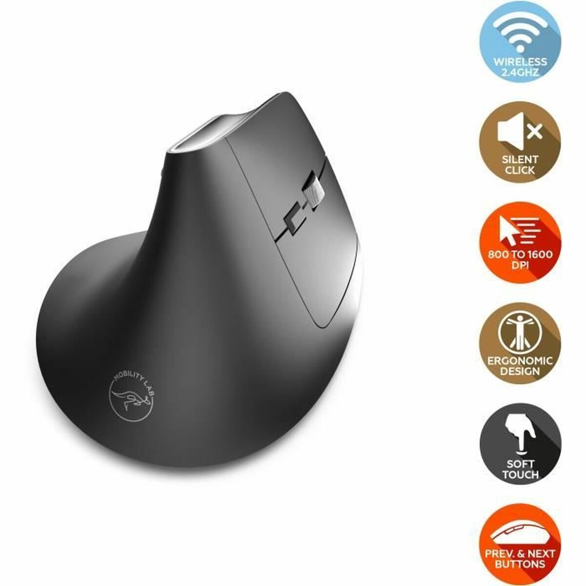 Trådlös Mus Mobility Lab ML313139 Svart - 3