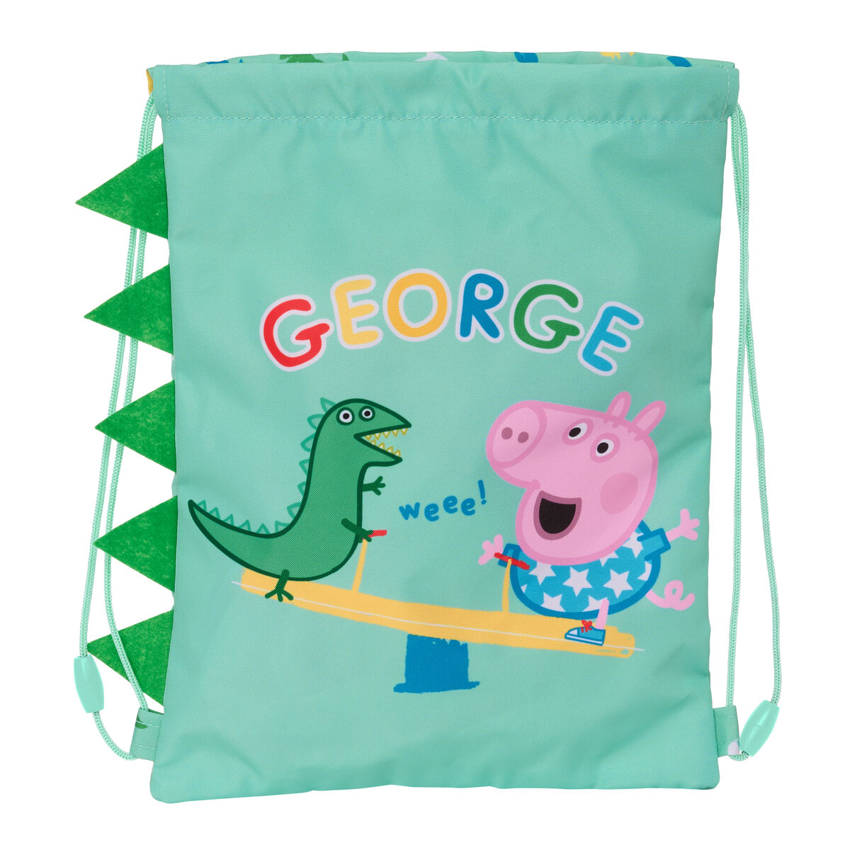 Skopåse med remmar Peppa Pig George Mint 26 x 34 x 1 cm - 2