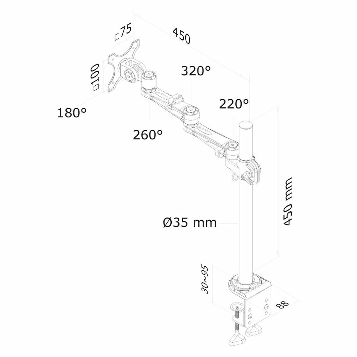 Bordfäste för Skärm Neomounts FPMA-D935 - 2