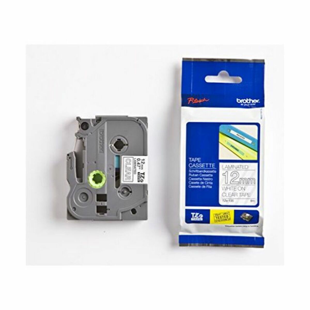 Laminerat Band till Etikettskrivare Brother Cinta laminada 12mm Vit Transparent 12 mm x 8 m - 4