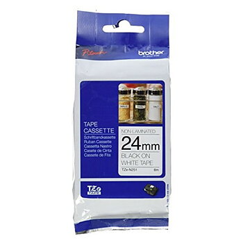 Laminerat Band till Etikettskrivare Brother TZEN251 8 m Vit Svart Svart/Vit