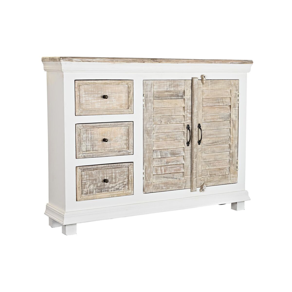Skänk DKD Home Decor Vit Naturell Trä Mangoträ 122 x 25 x 91 cm
