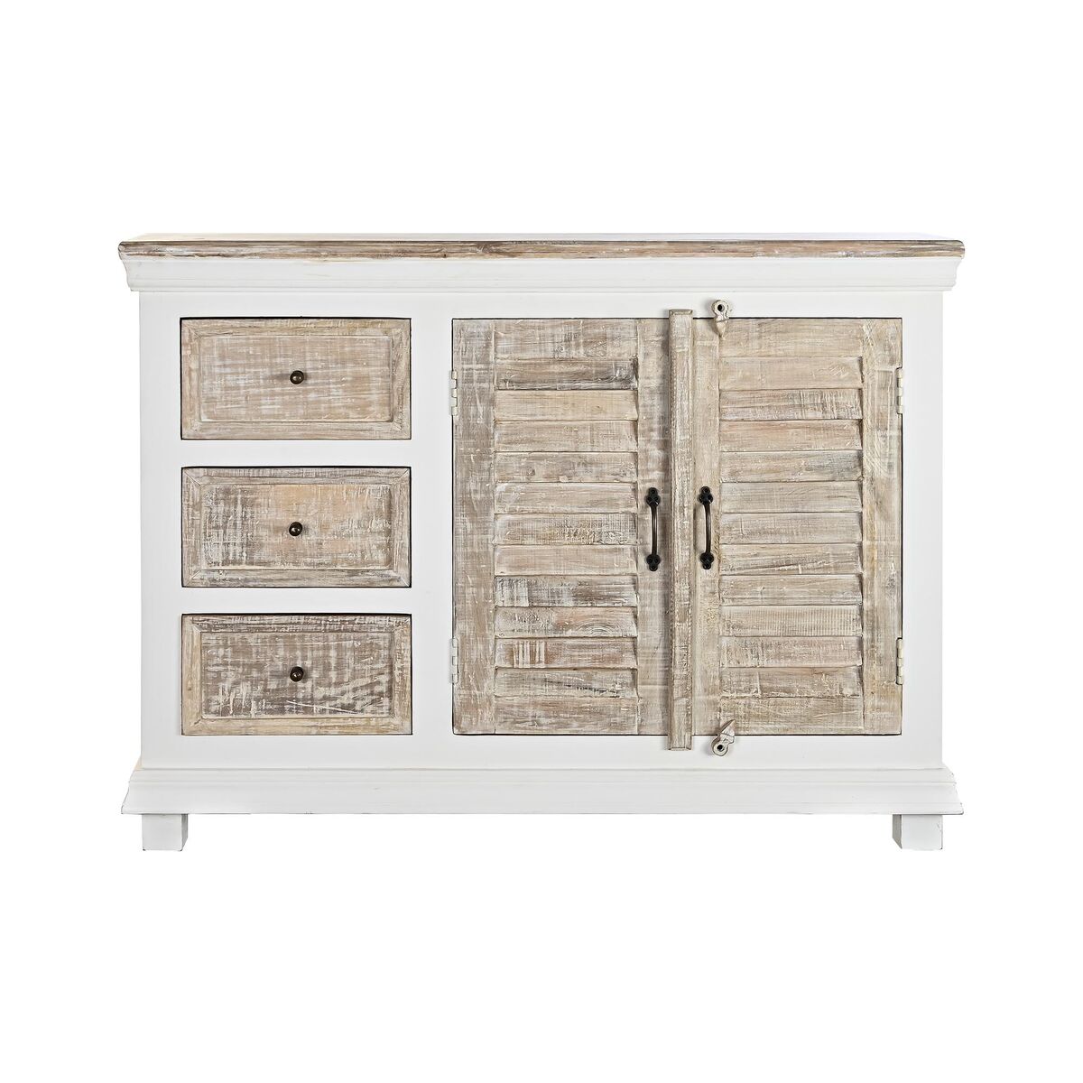 Skänk DKD Home Decor Vit Naturell Trä Mangoträ 122 x 25 x 91 cm - 2