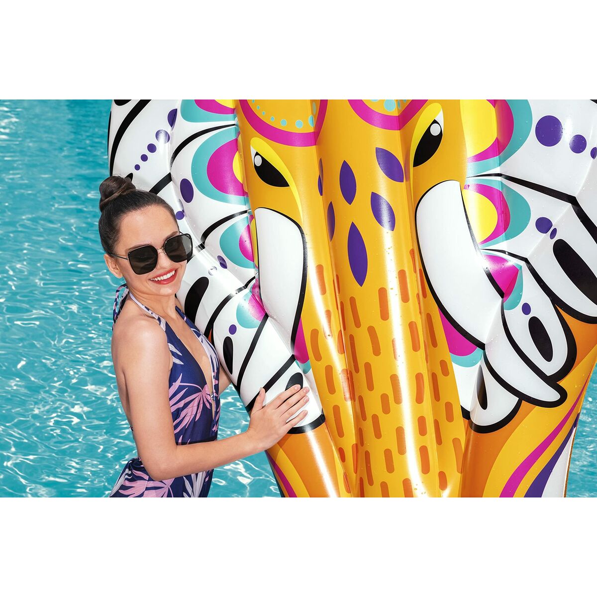 Bestway Uppblåsbar Aztekisk Elefantbadmadrass 183x153 cm Strand och Pool 43391 - 14