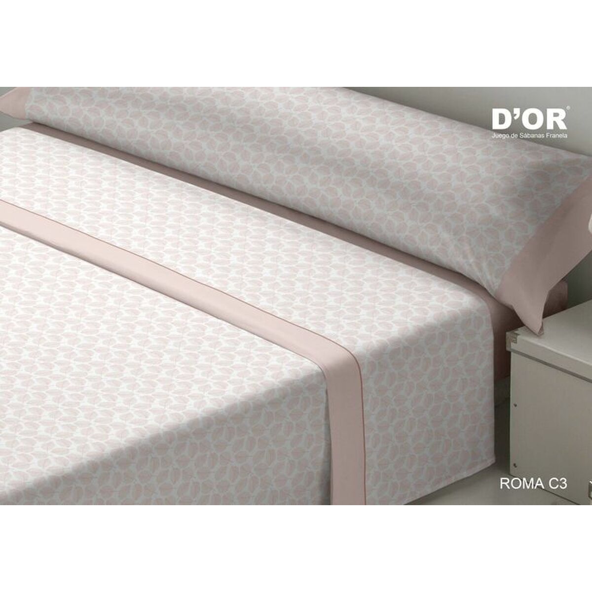 Bäddset D'Or ROMA Rosa Säng 150 Franela