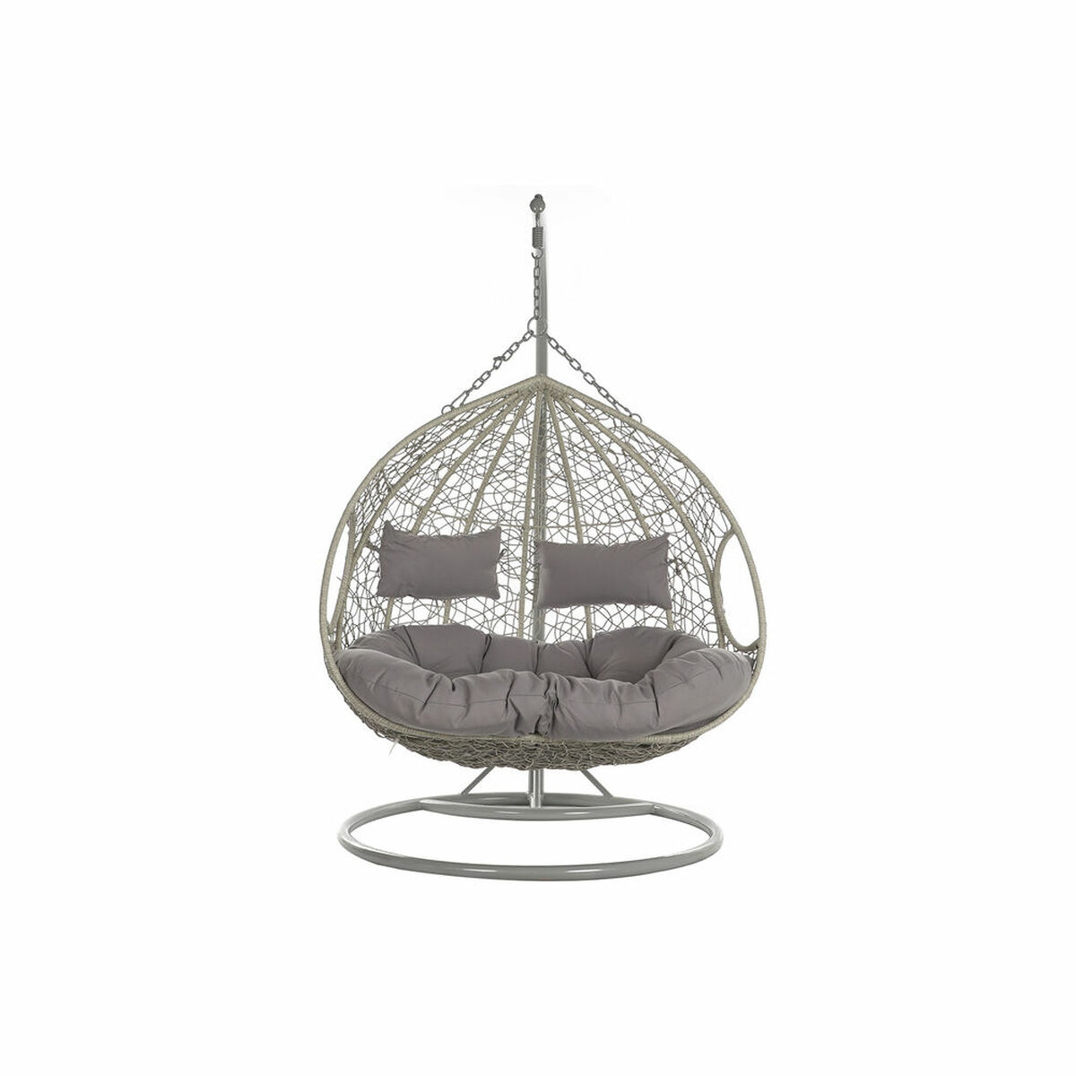 Hängande trädgårdsfåtölj DKD Home Decor 133 x 80 x 110 cm Grå syntetisk rattan Aluminium
