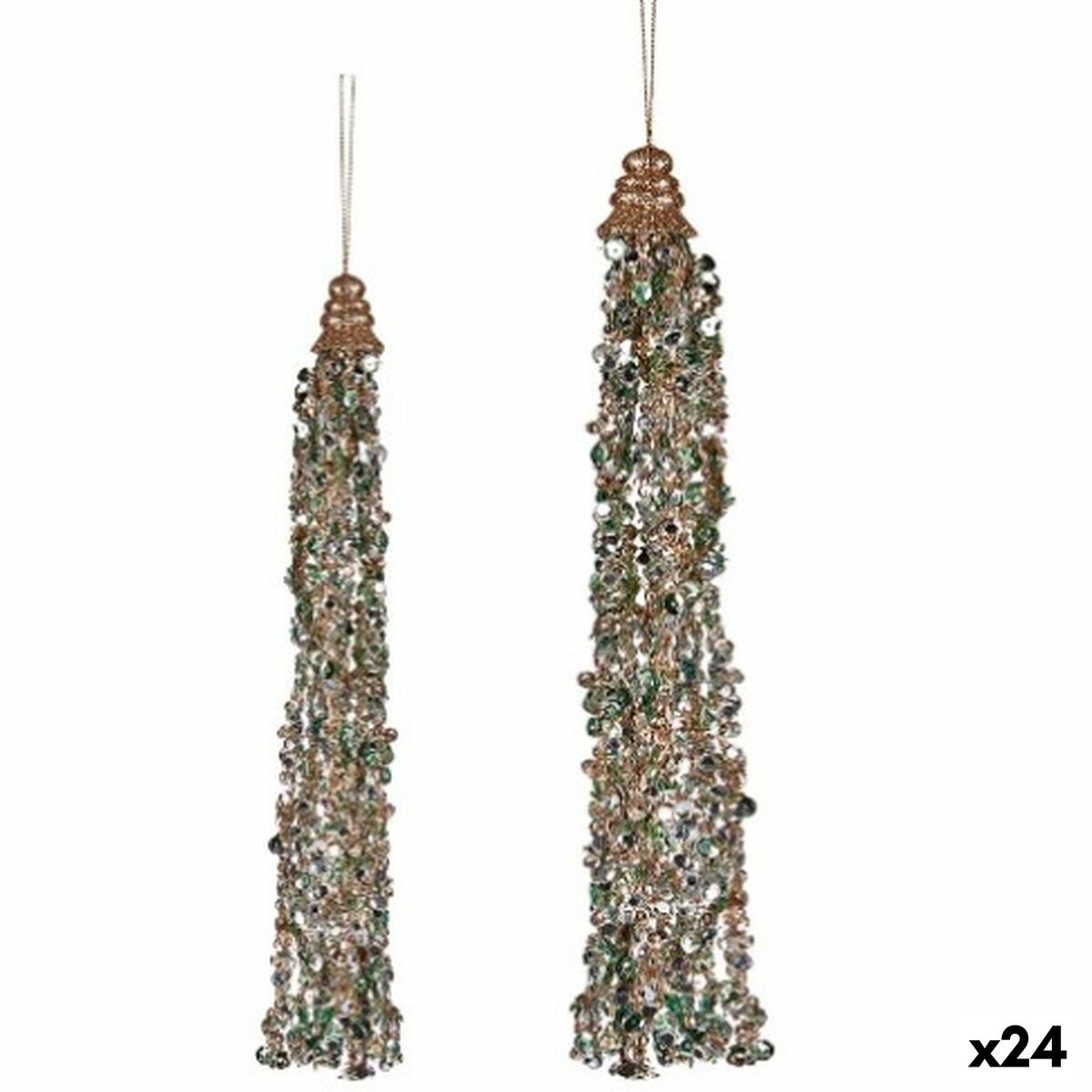 Julgranskula Krist+ Blå Champagne Guirlanger 3,5 x 2,5 x 35,5 cm Hängen (24 antal)