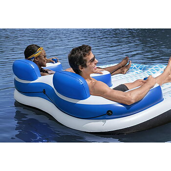 Bestway Uppblåsbar Dubbel Solstol Hydro-Force 196x193 cm Strand och Pool 43534