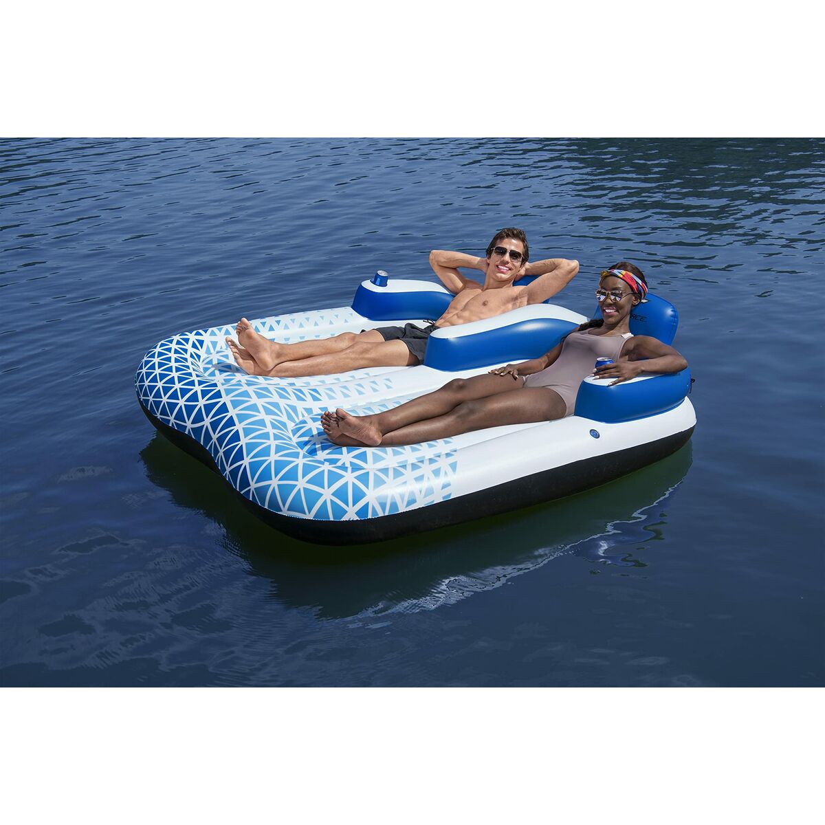 Bestway Uppblåsbar Dubbel Solstol Hydro-Force 196x193 cm Strand och Pool 43534 - 3