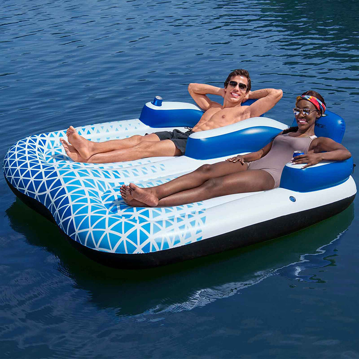 Bestway Uppblåsbar Dubbel Solstol Hydro-Force 196x193 cm Strand och Pool 43534 - 10