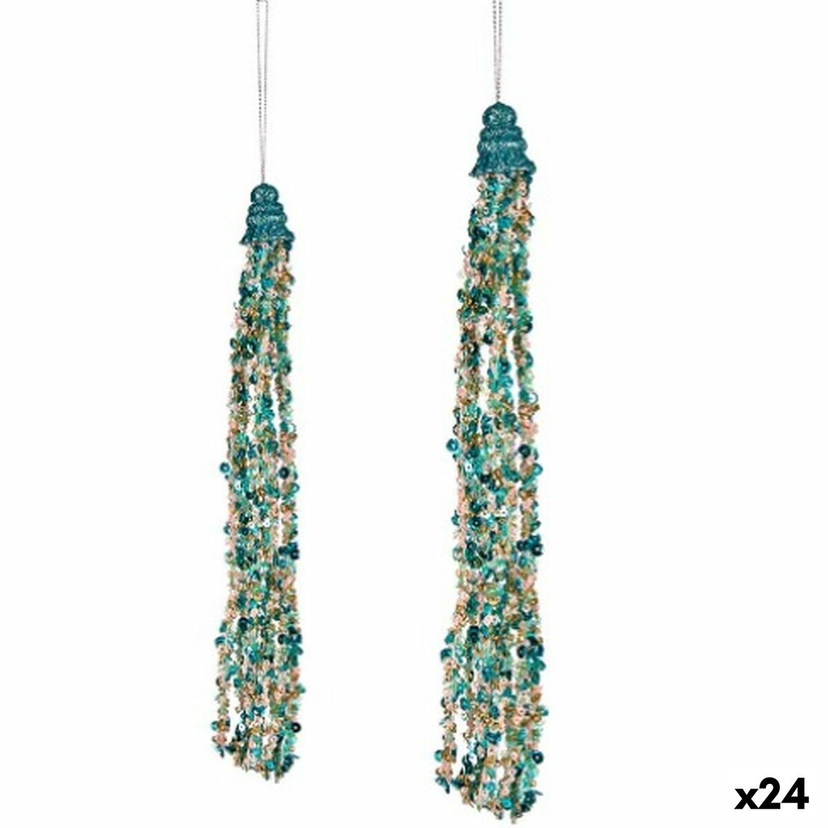 Julgranskula Krist+ Blå Guirlanger 3,5 x 2,5 x 35,5 cm Hängen (24 antal)