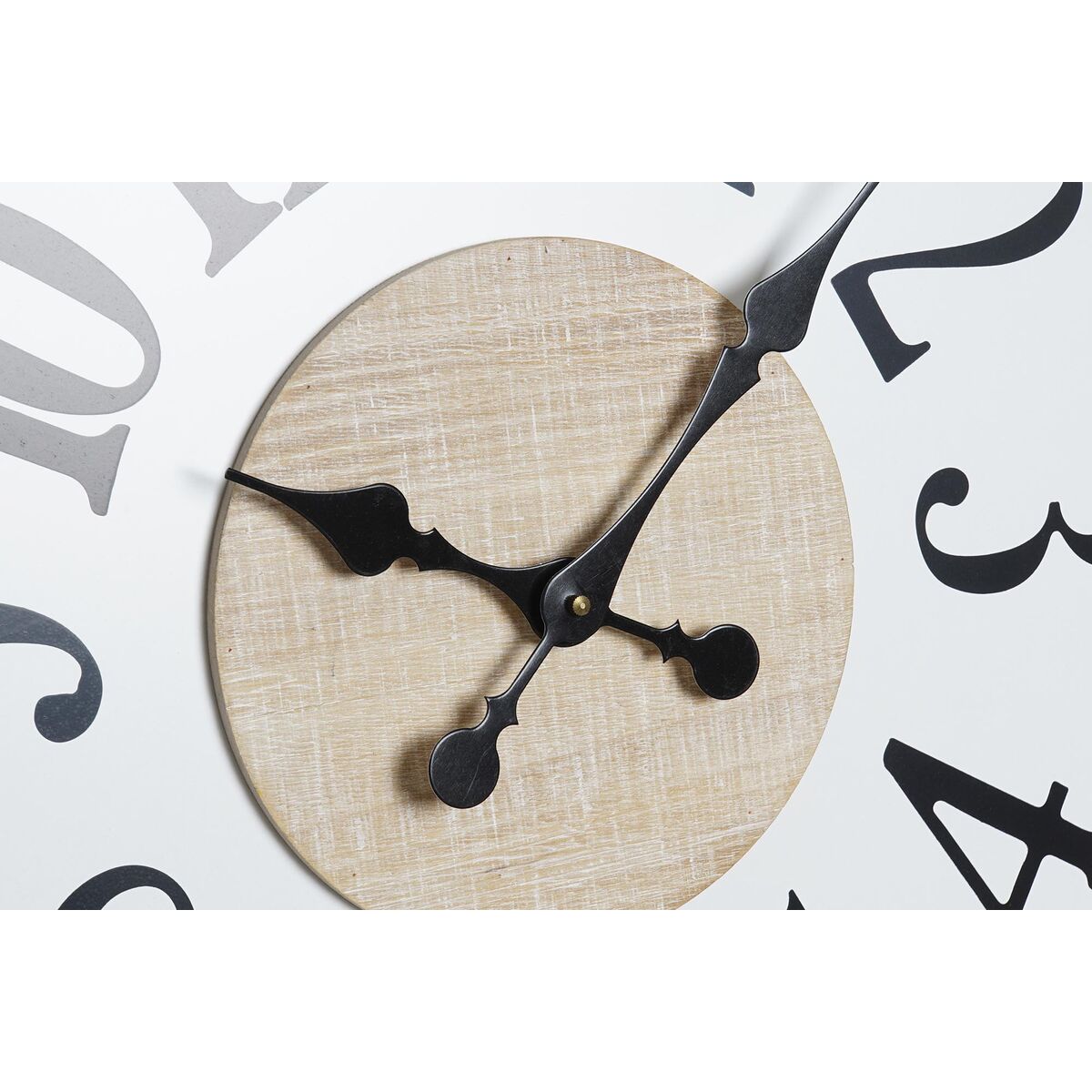 Väggklocka DKD Home Decor Svart MDF Vit (60 x 4,5 x 60 cm) - 2