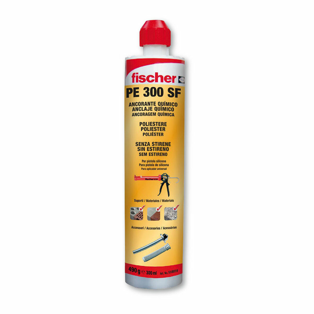 Kemisk dymling Fischer 300 ml Väggfäste