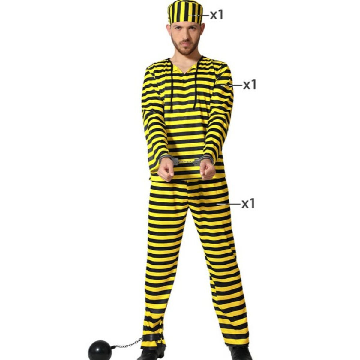 Maskeraddräkt vuxna Gul Fånge