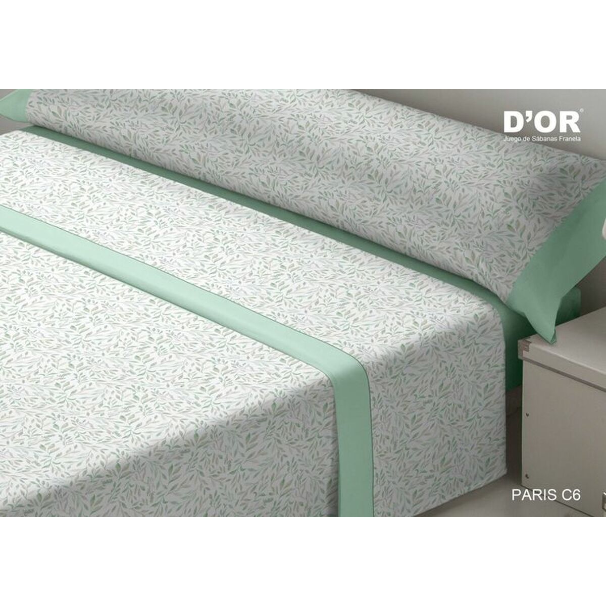 Bäddset D'Or PARIS Grön Säng 90 Franela