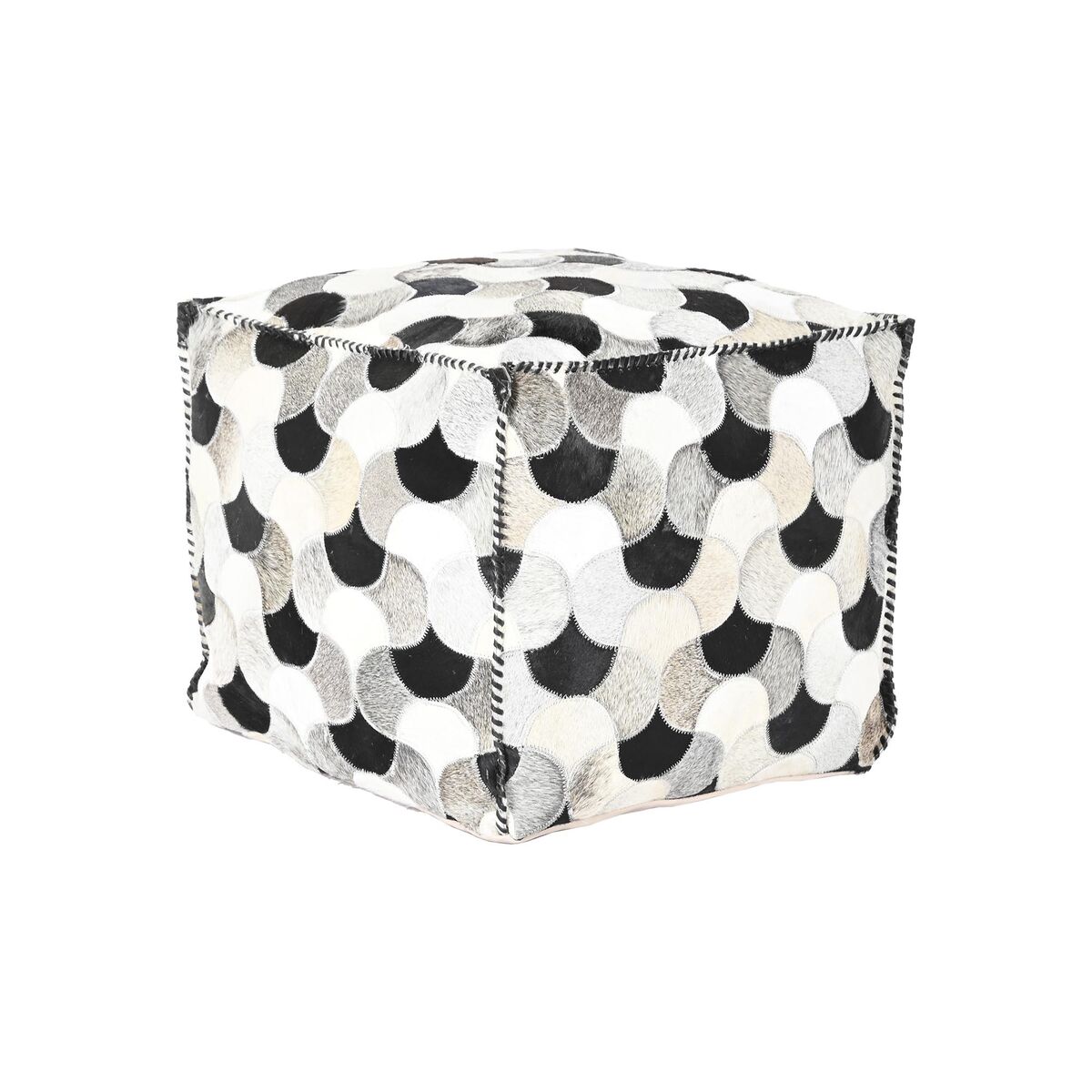 Puff DKD Home Decor Vit Svart 45 x 45 x 40 cm