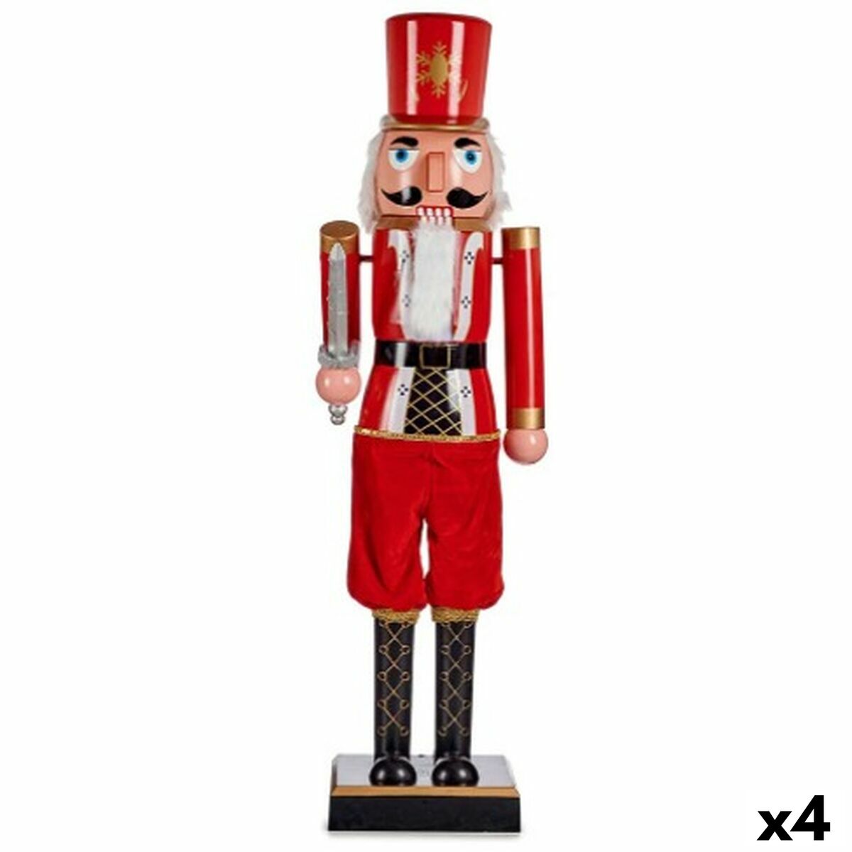 Prydnadsfigur Nötknäppare Svart Röd Plast 13 x 60 x 14,5 cm (4 antal) - 3