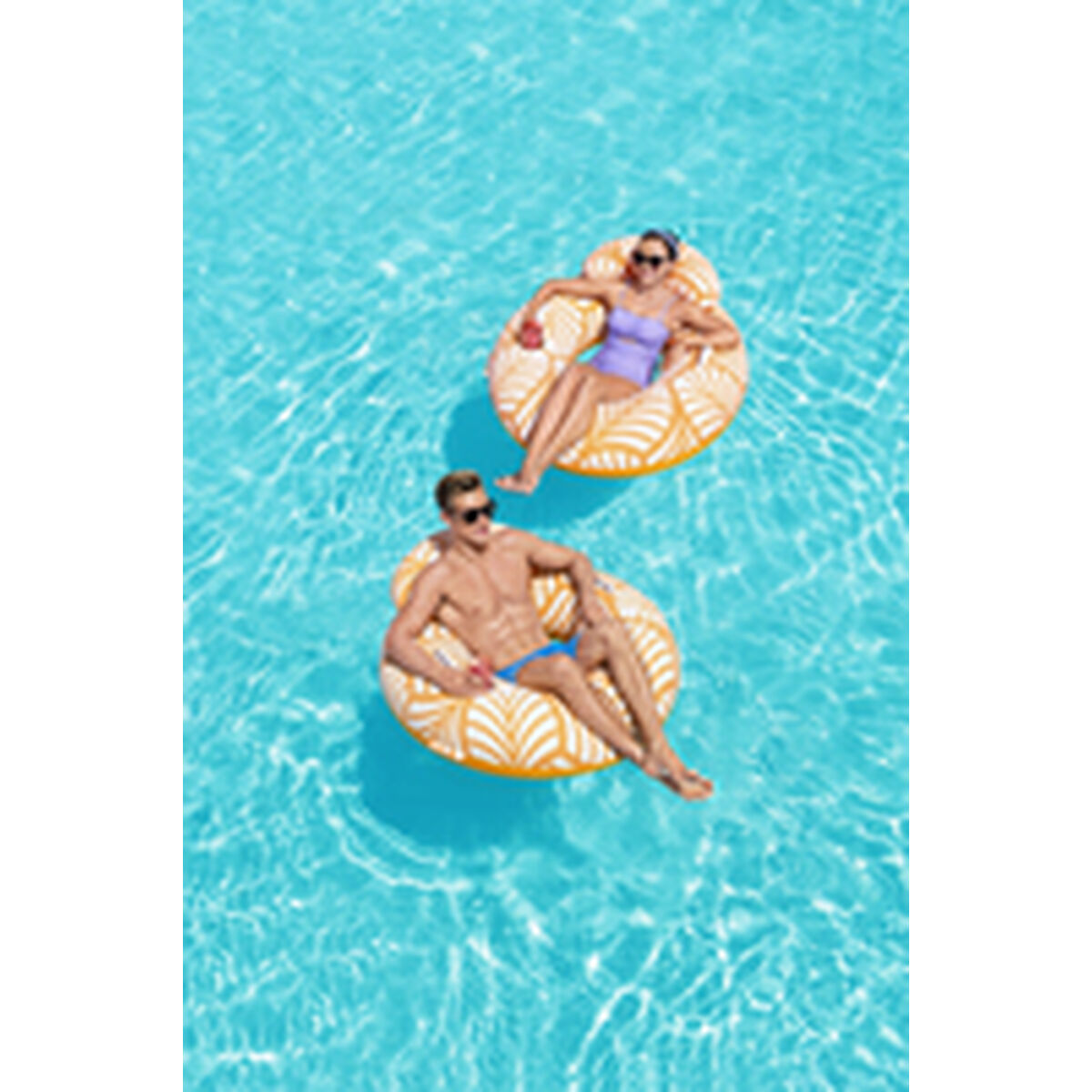 Bestway Uppblåsbar Deluxe Komfortstol med Ryggstöd och Handtag 118x117 cm Strand och Pool 43643 - 13