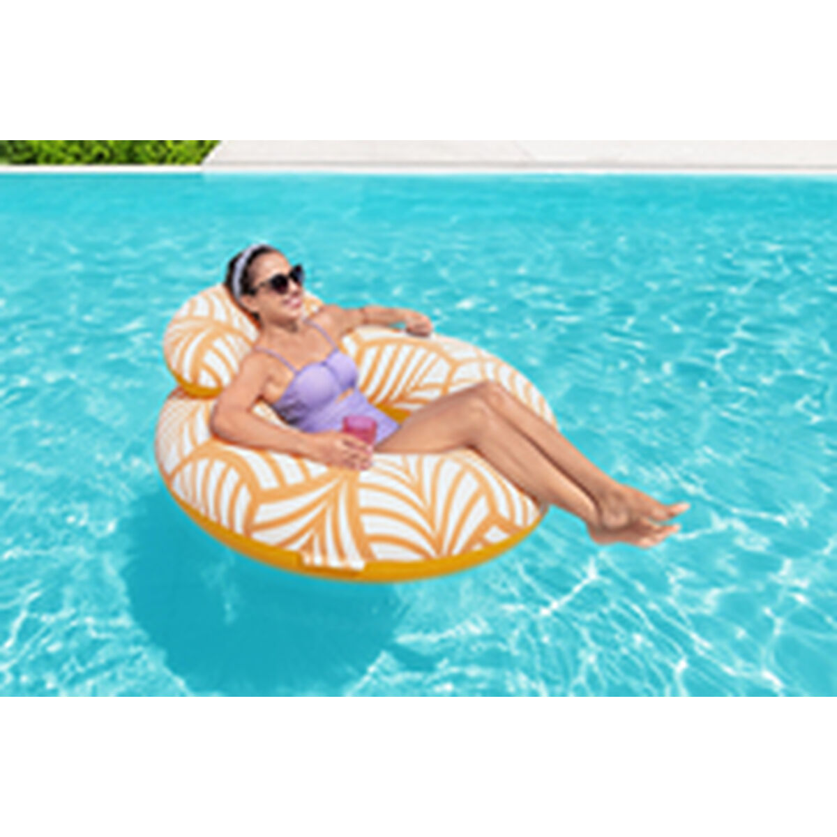 Bestway Uppblåsbar Deluxe Komfortstol med Ryggstöd och Handtag 118x117 cm Strand och Pool 43643 - 15