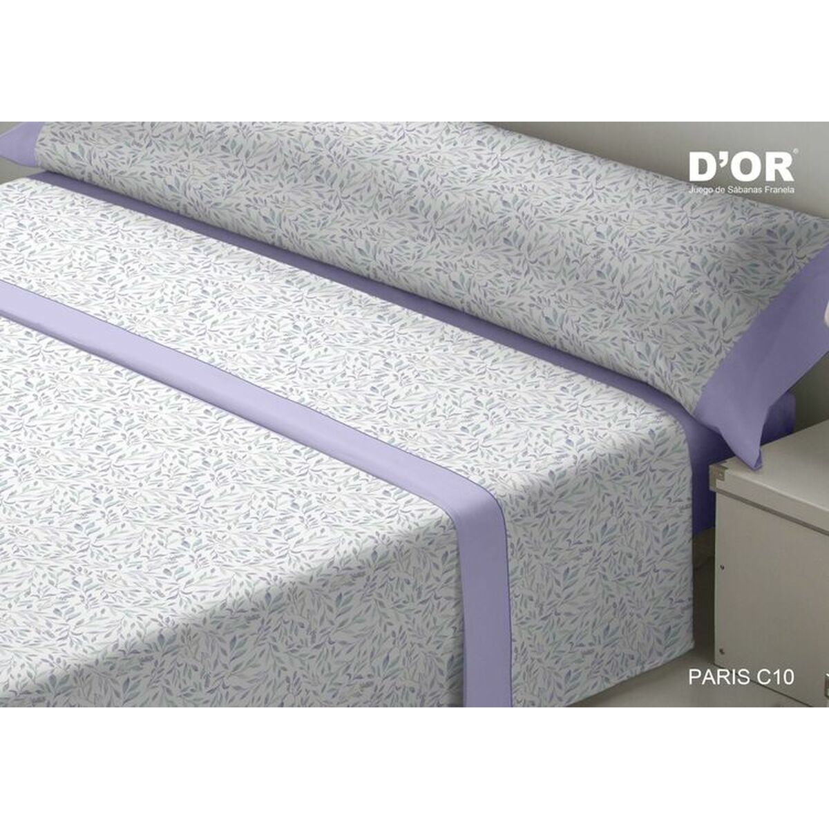Bäddset D'Or PARIS Malva-färg Säng 90 Franela