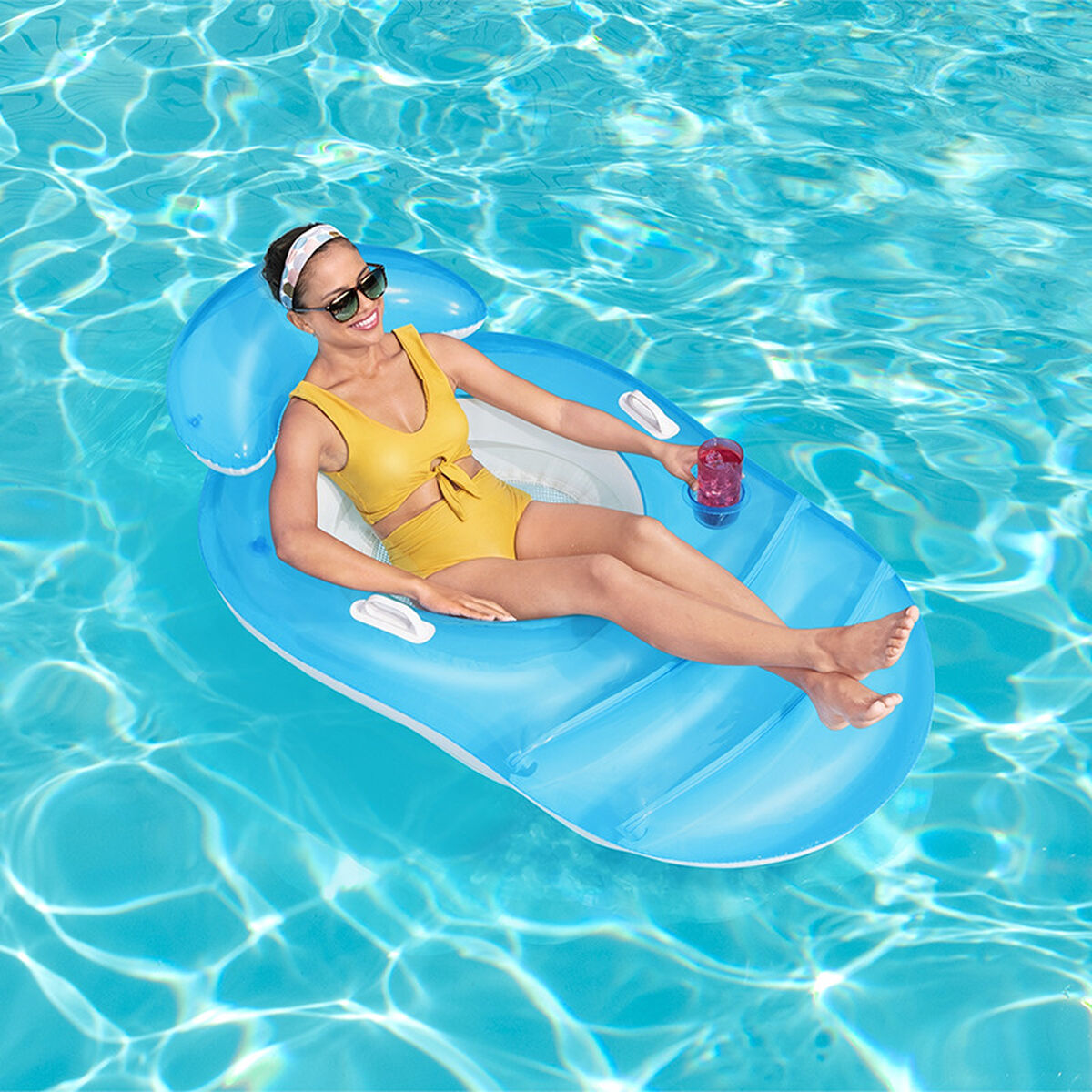 Bestway Uppblåsbar Lyx Relaxer-stol 153x102 cm Strand och Pool 43646 - 10
