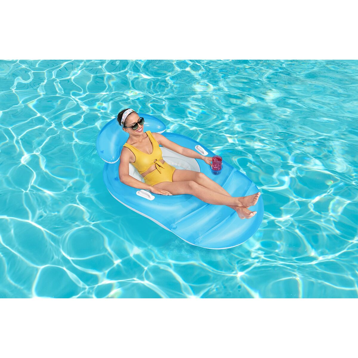 Bestway Uppblåsbar Lyx Relaxer-stol 153x102 cm Strand och Pool 43646 - 12