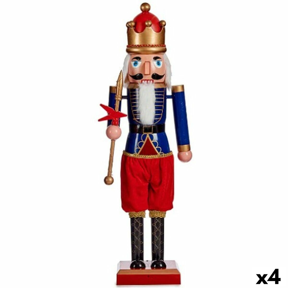 Prydnadsfigur Nötknäppare Blå Röd Plast 16,5 x 60 x 13,5 cm (4 antal) - 3