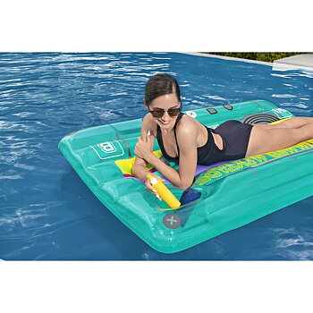 Bestway Uppblåsbar Madrass Retro Kassett 174x117 cm Strand och Pool 43649