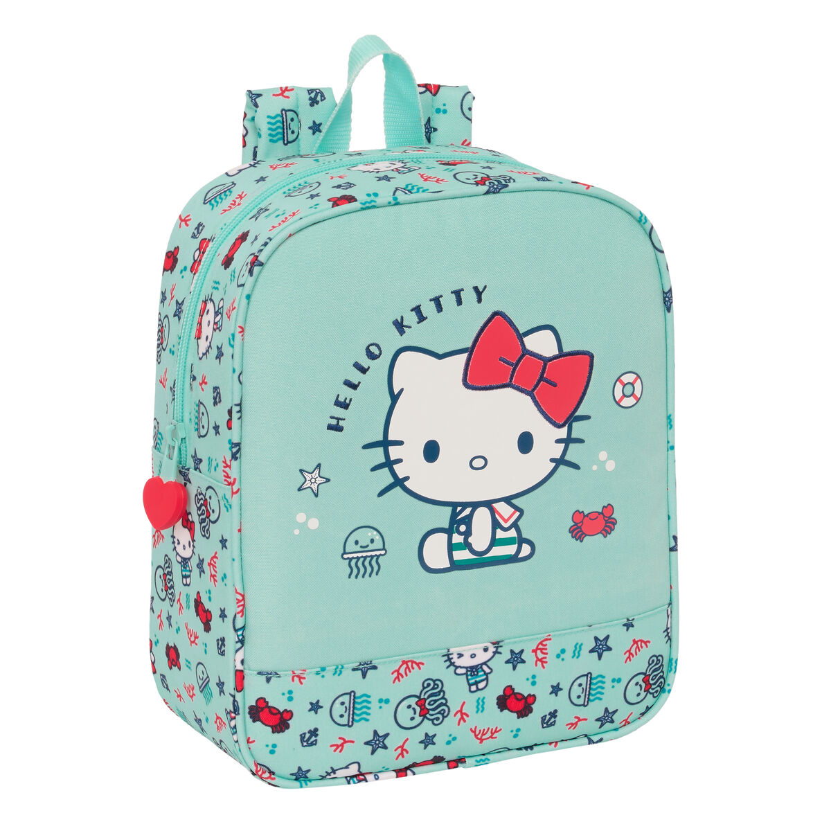 Barnryggsäck Hello Kitty Sea lovers Turkos 22 x 27 x 10 cm