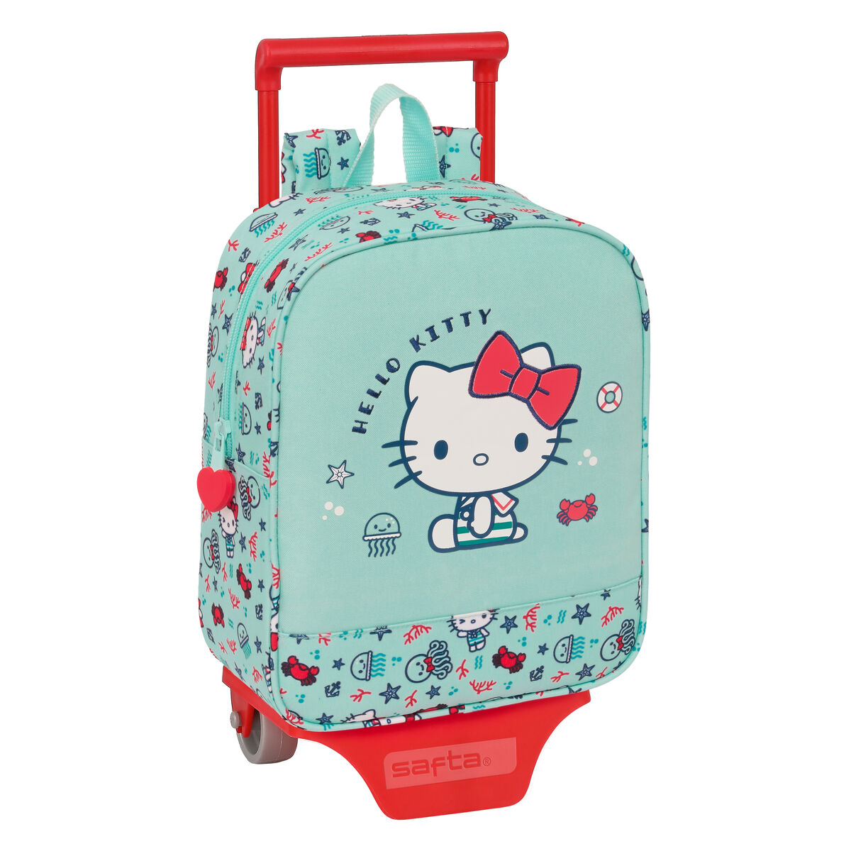Skolväska med hjul Hello Kitty Sea lovers Turkos 22 x 27 x 10 cm