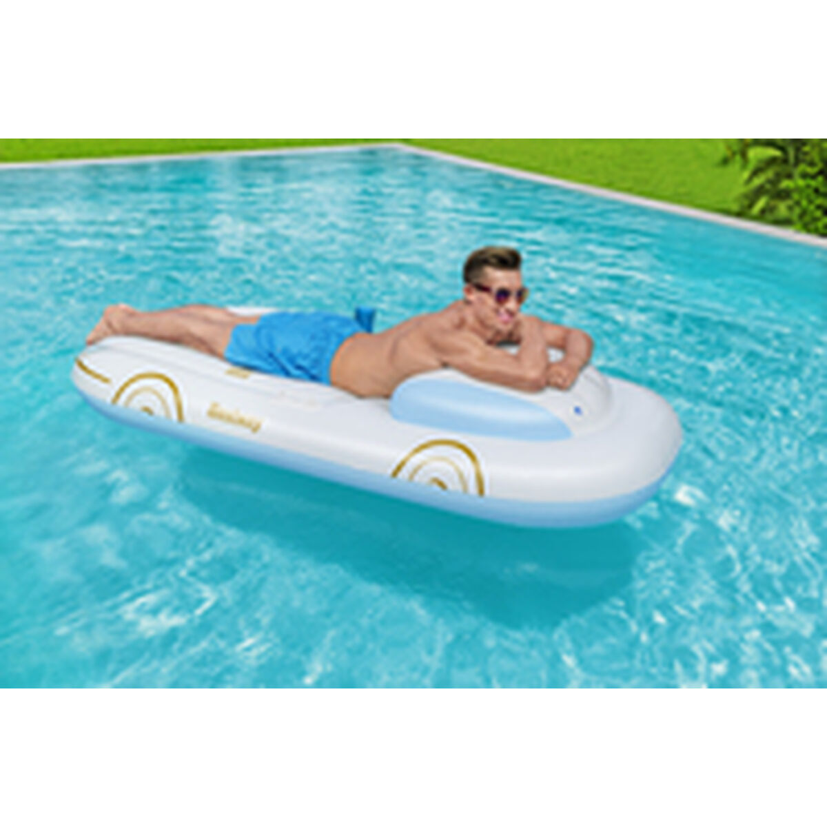Bestway Uppblåsbar Flotte kryssare med Ryggstöd och Handtag 228x108 cm Strand och Pool 43651 - 3