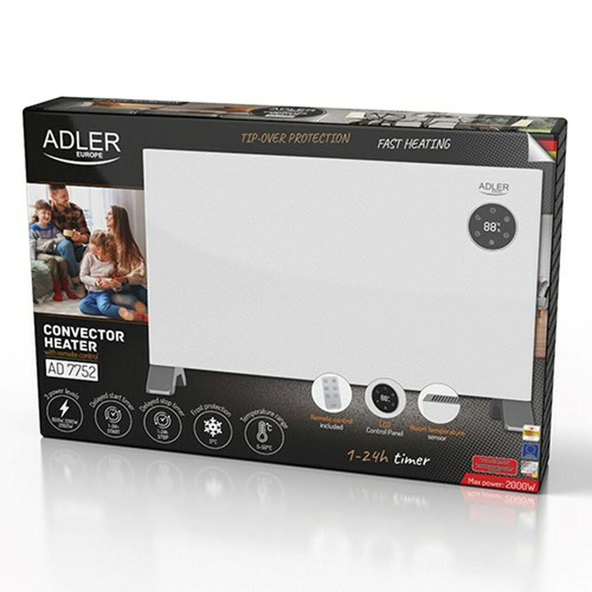 Keramisk väggmonterad fläkt Adler AD 7752 Vit 2000 W - 8