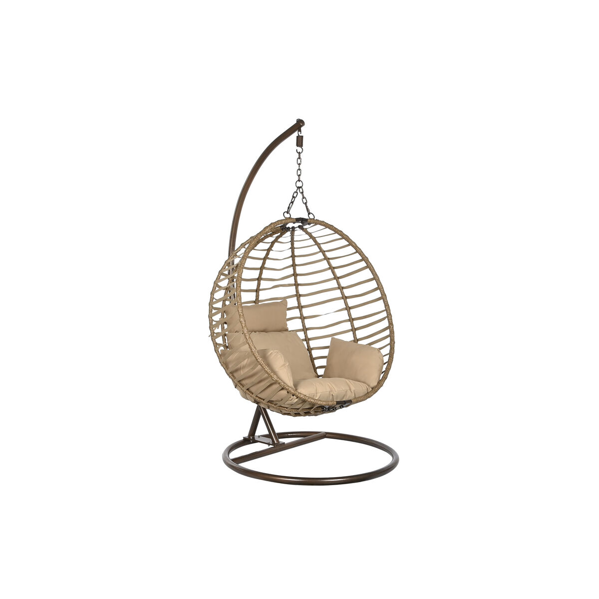 Hängande trädgårdsfåtölj Home ESPRIT Mörkbrun Ljusbrun Aluminium syntetisk rattan 107 x 105 x 108 cm
