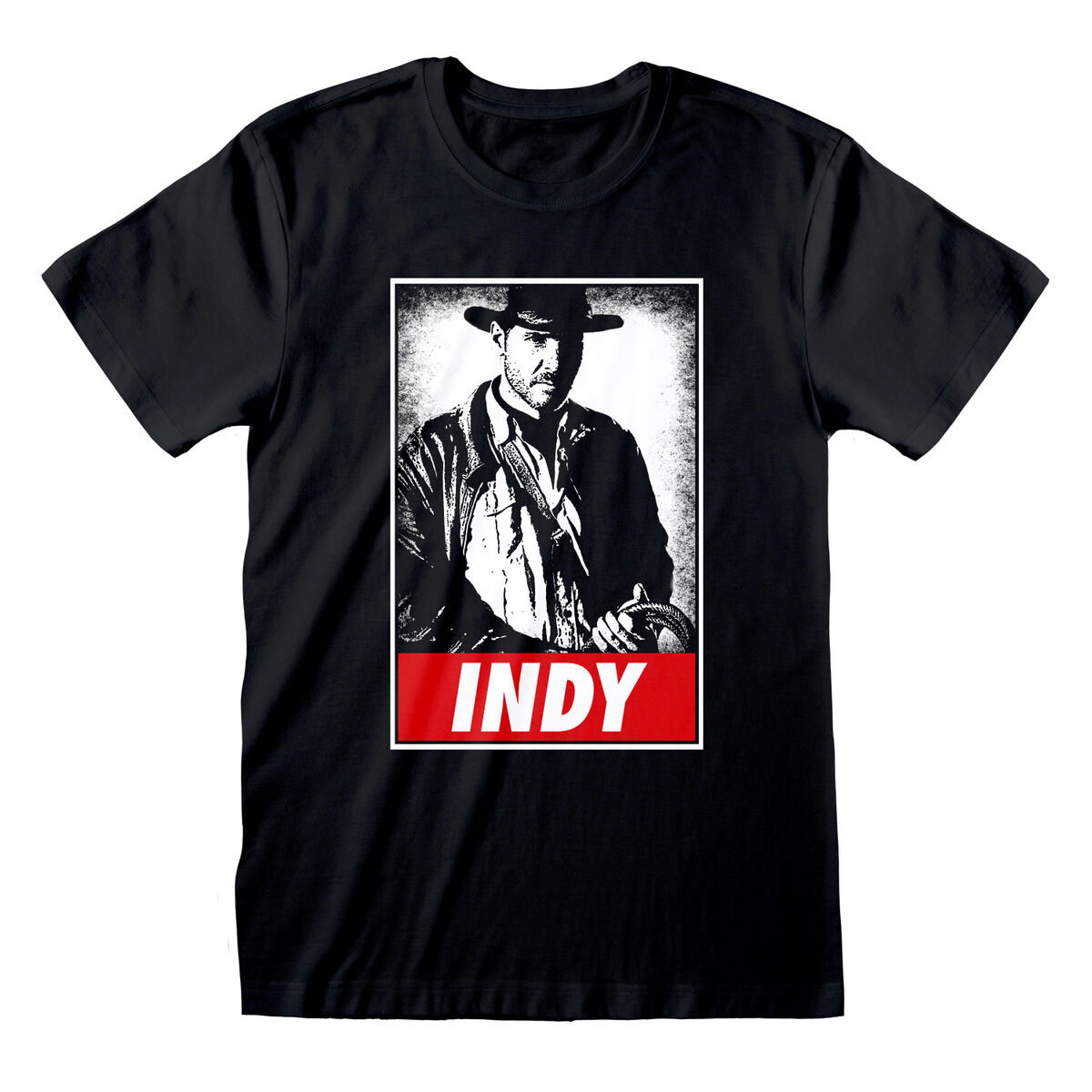 T-shirt med kortärm Indiana Jones Indy Svart Unisex - 4