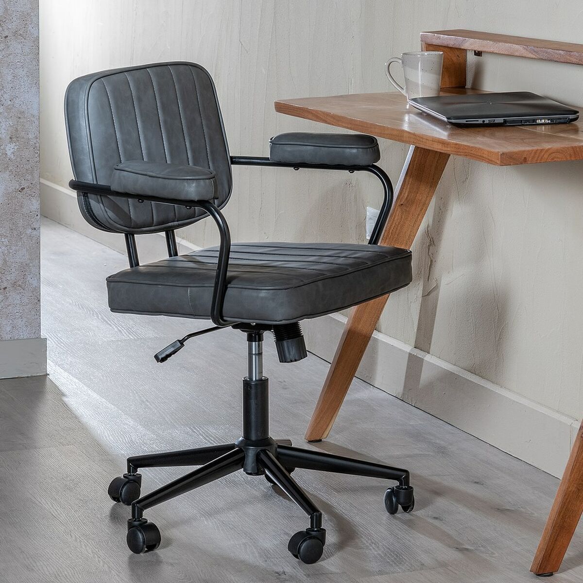 Kontorsstol 56 x 56 x 92 cm Svart - 9