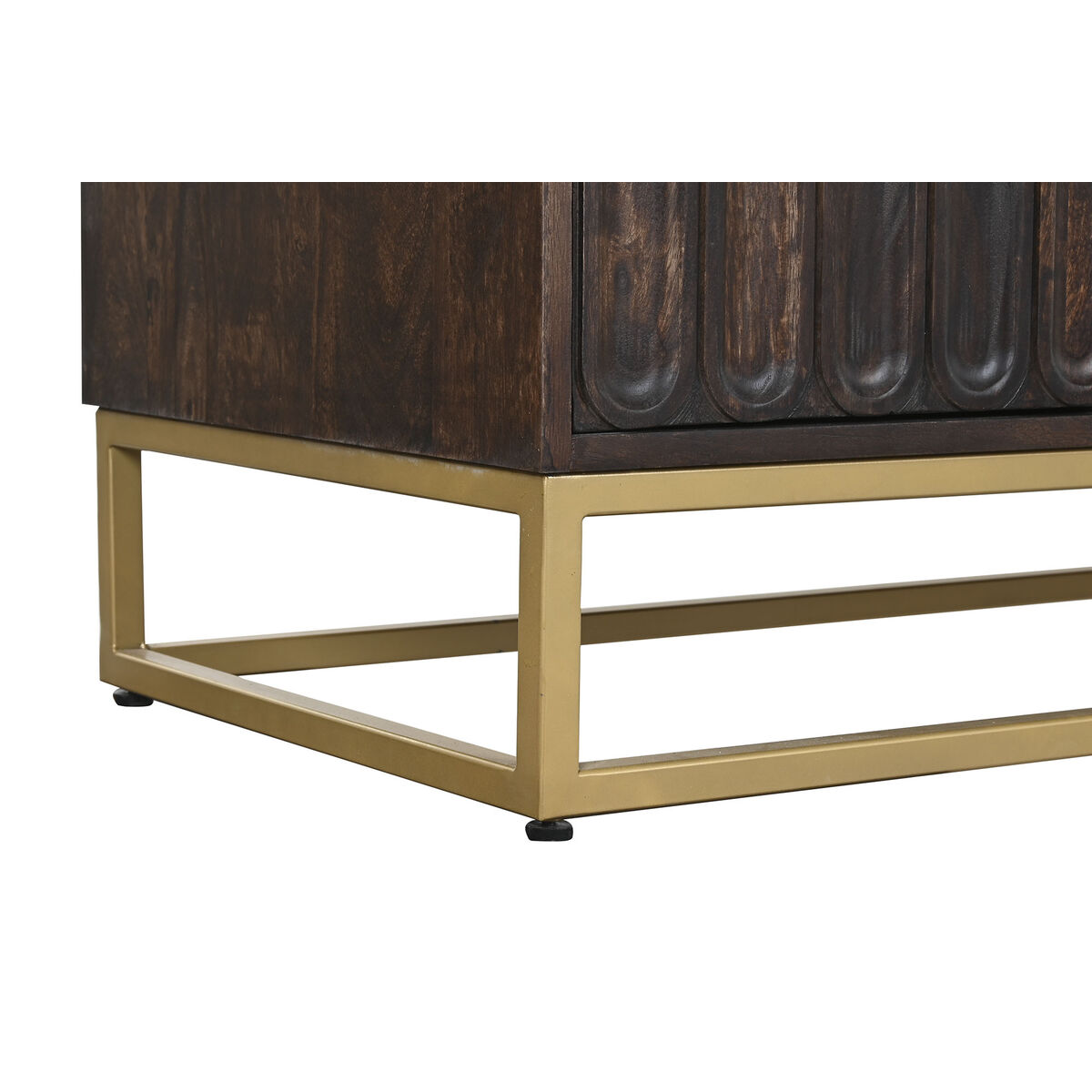 Skänk Home ESPRIT Gyllene Mörkbrun Metall Mangoträ 157,5 x 47 x 76,2 cm - 3