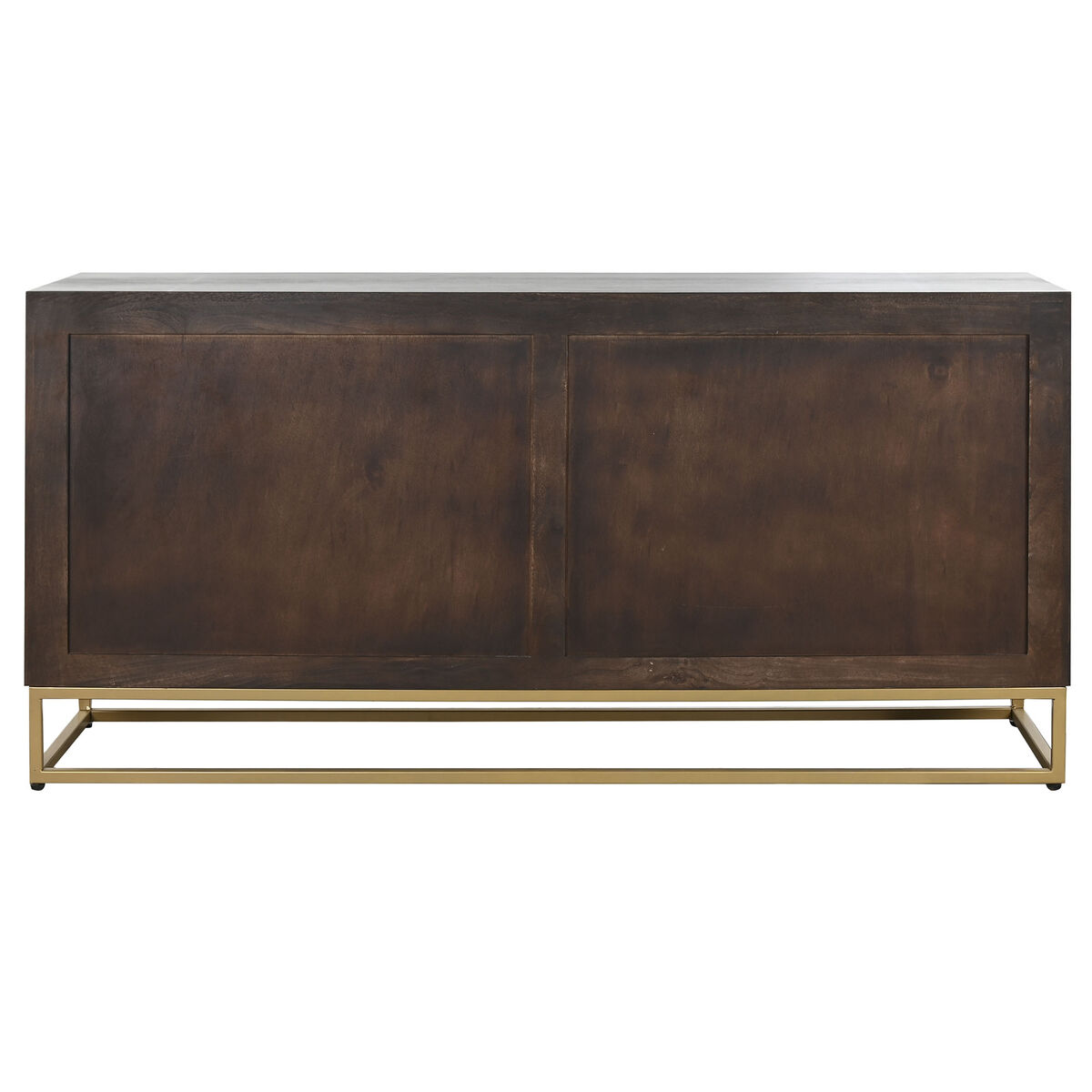 Skänk Home ESPRIT Gyllene Mörkbrun Metall Mangoträ 157,5 x 47 x 76,2 cm - 5