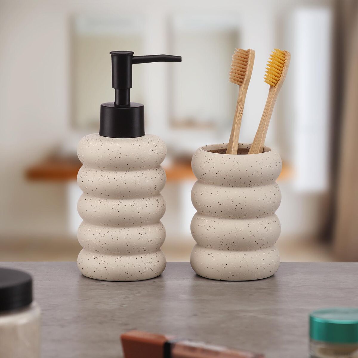 Tandborsthållare Versa Beige Keramik - 2