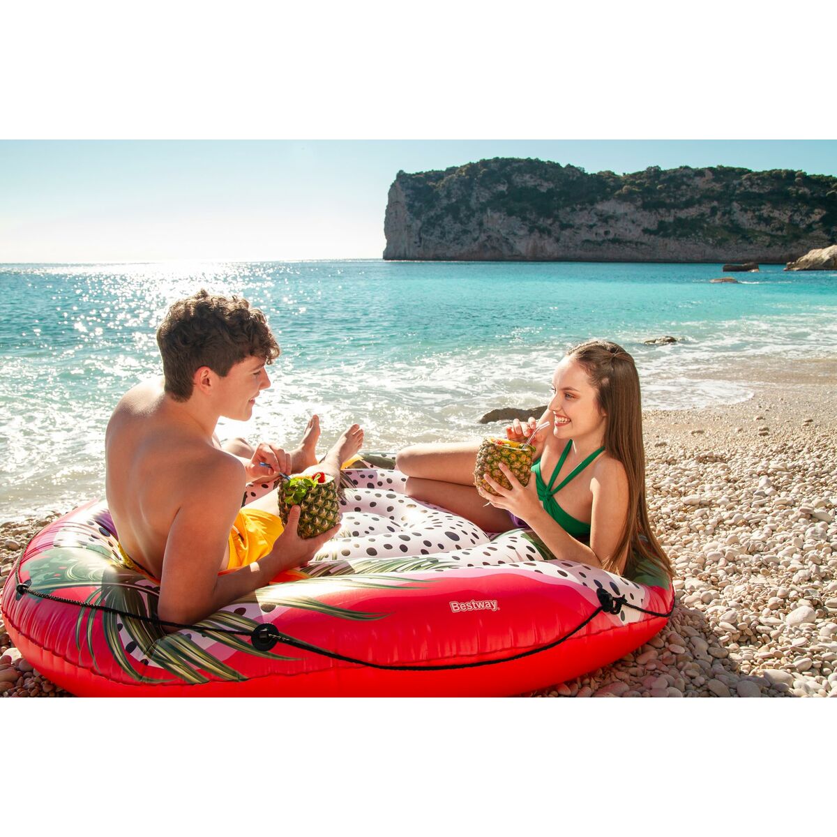 Bestway Inflatable Float Island med Rep Passion Frukt D188cm Strand och Pool 43720 - 13