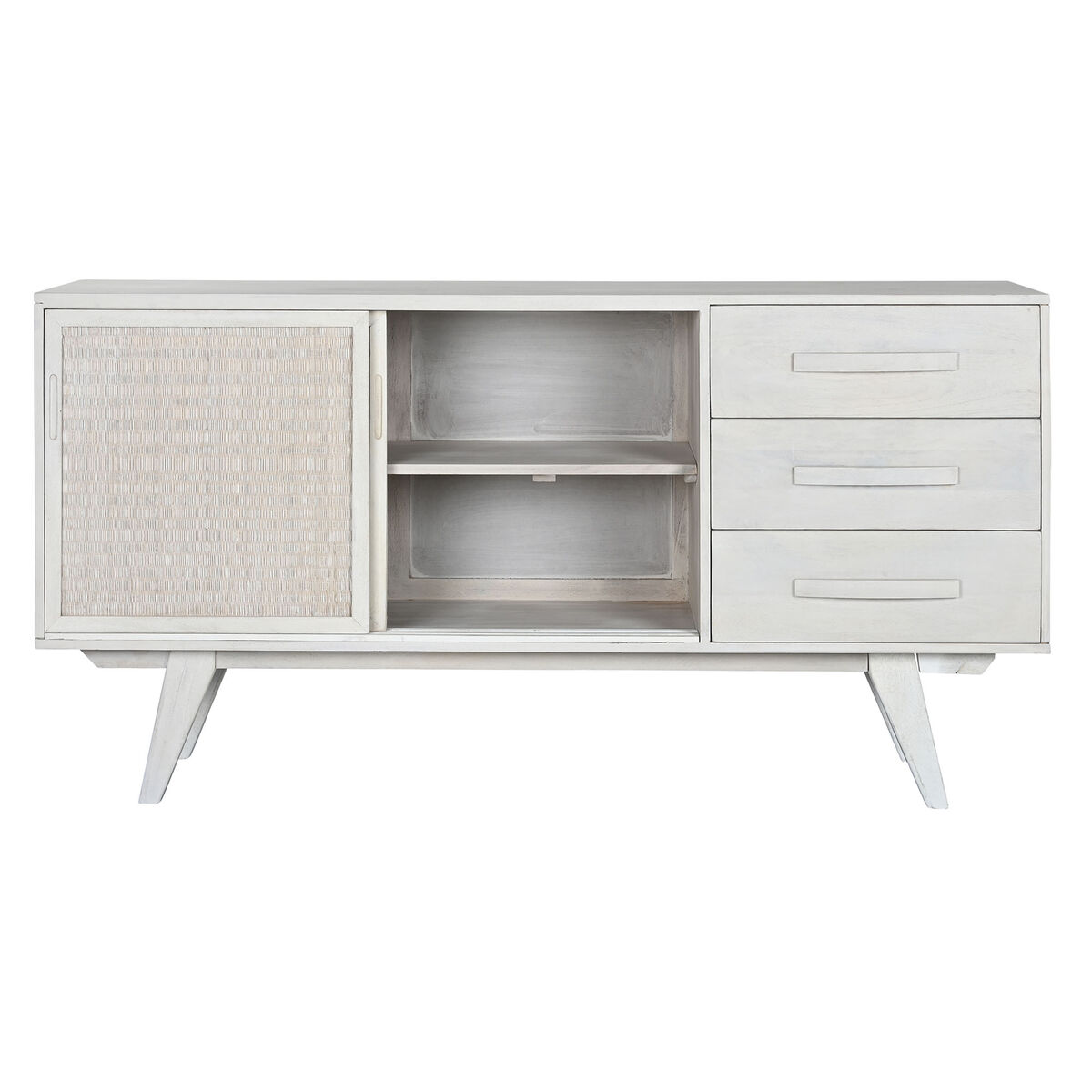 Skänk Home ESPRIT Vit Rattan Mangoträ 155 x 40 x 80 cm - 5
