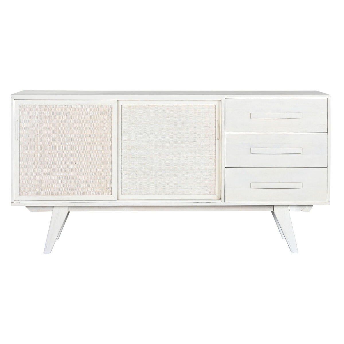 Skänk Home ESPRIT Vit Rattan Mangoträ 155 x 40 x 80 cm - 8