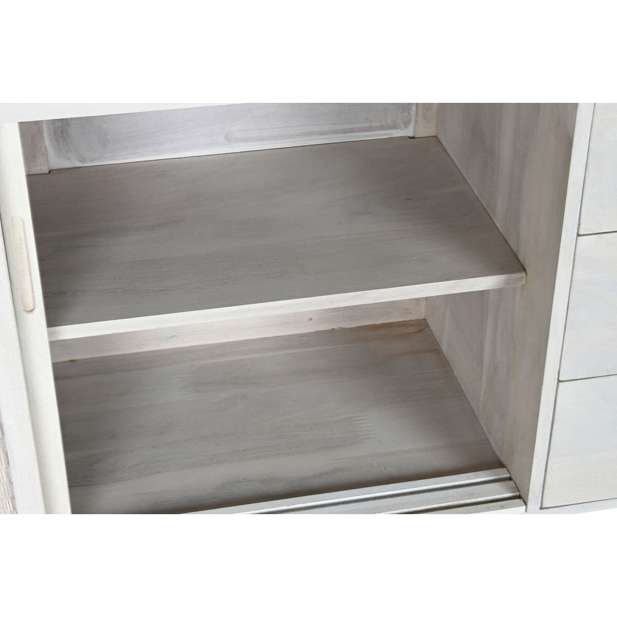 Skänk Home ESPRIT Vit Rattan Mangoträ 155 x 40 x 80 cm - 6