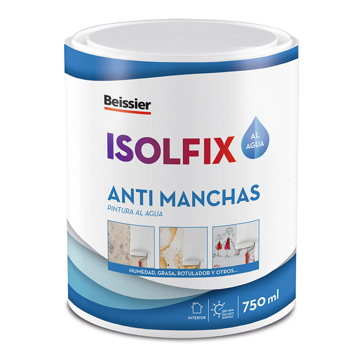 Akrylfärg Beissier 70249-012 Isolfix Vit 750 ml Anti-fläckar - 2