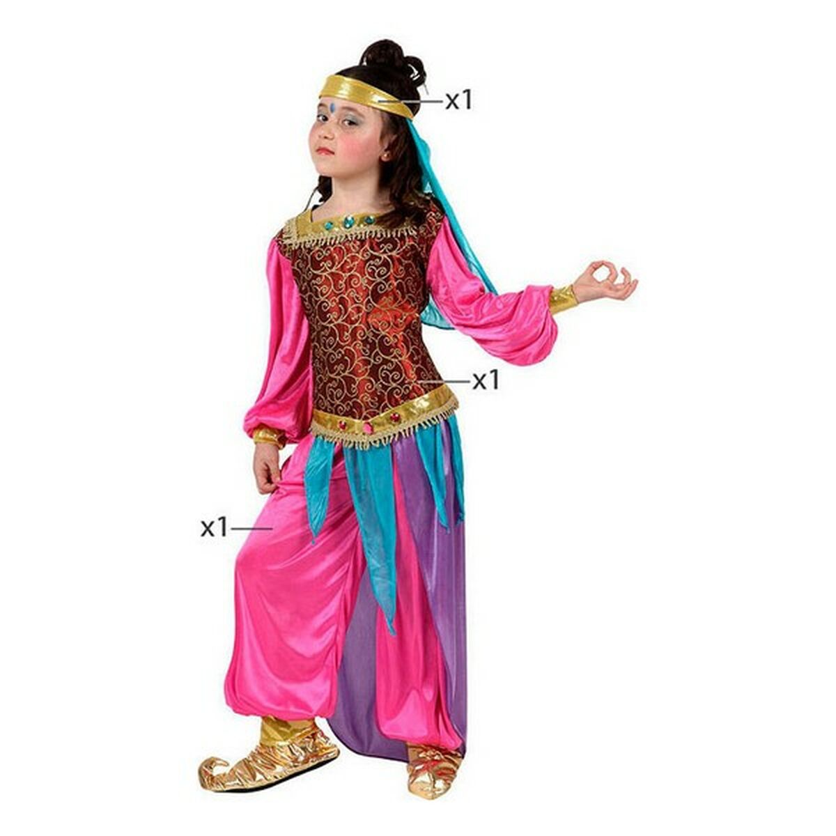 Maskeraddräkt för barn Multicolour Arabisk prinsessa 10-12 år (3 Delar) - 6