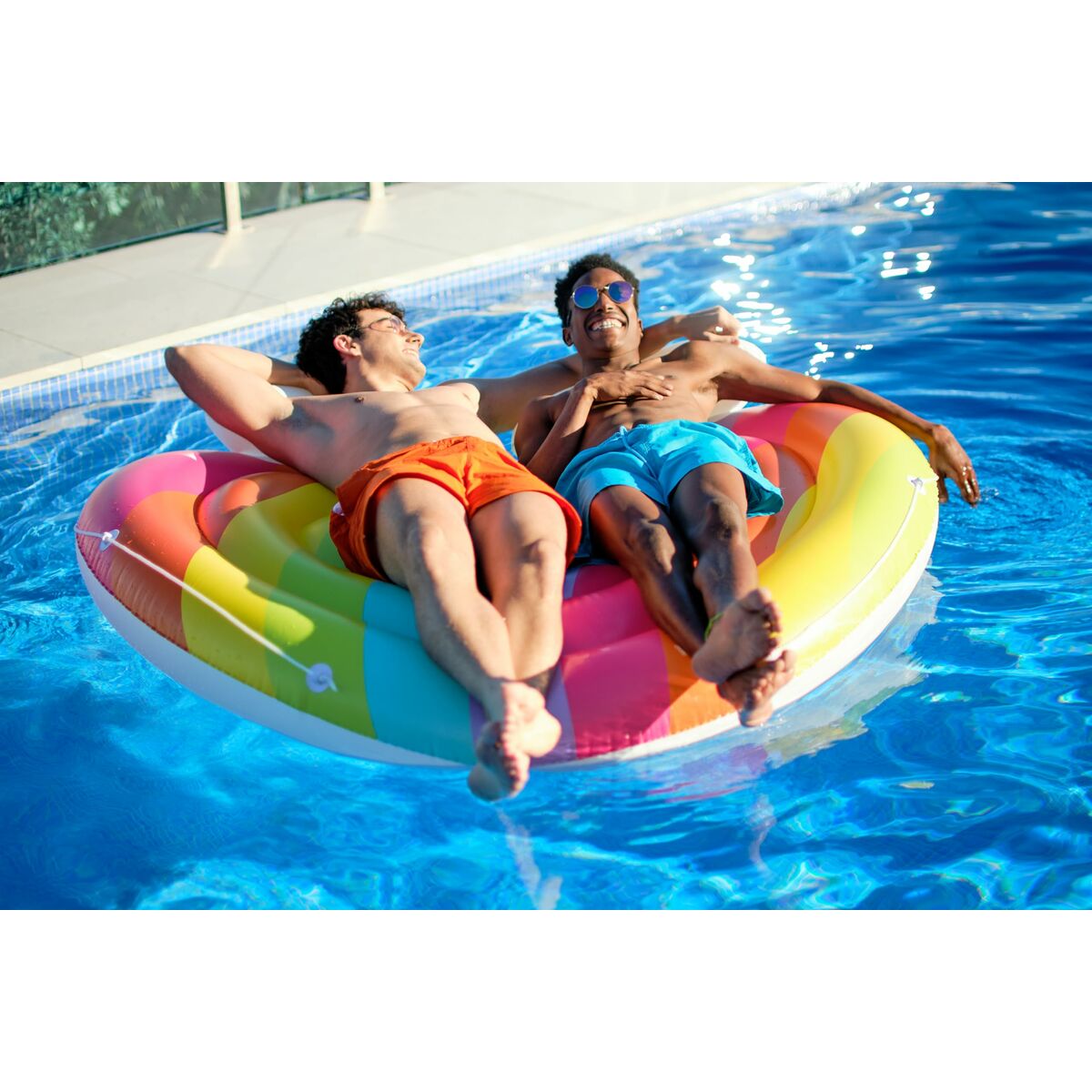 Bestway Flytande Ö Regnbåge Uppblåsbar 175x163 cm Strand och Pool 43722 - 3