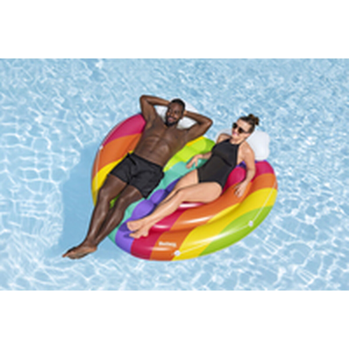 Bestway Flytande Ö Regnbåge Uppblåsbar 175x163 cm Strand och Pool 43722 - 12