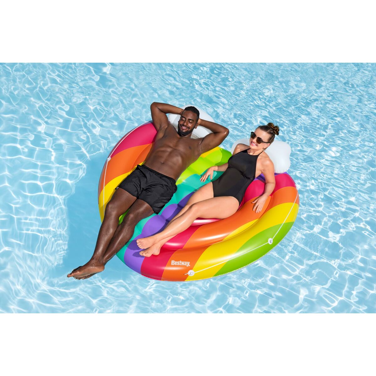 Bestway Flytande Ö Regnbåge Uppblåsbar 175x163 cm Strand och Pool 43722 - 8